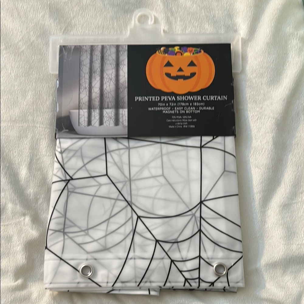 Halloween Spider Web Shower Curtain
